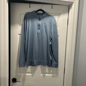 Stitch Golf Blue Quarter-Zip Pullover with Embroidered Logo